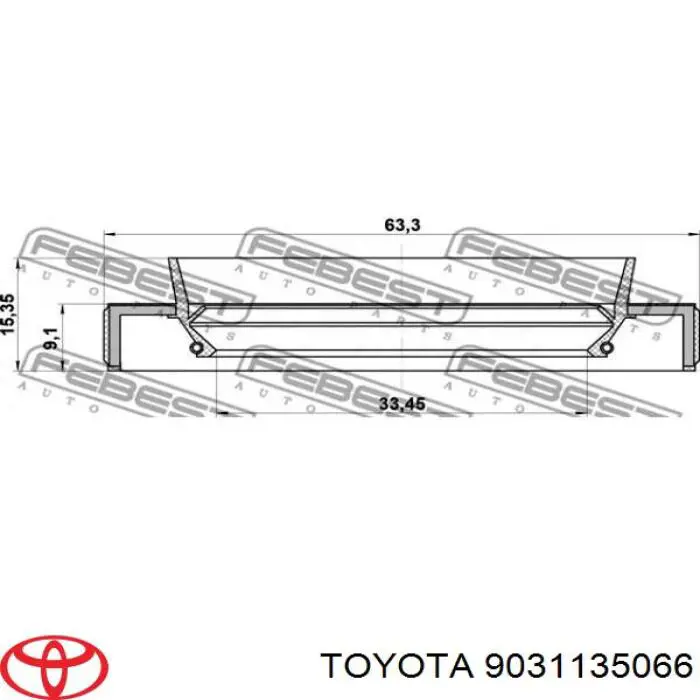 9031135066 Toyota сальник піввісі переднього моста