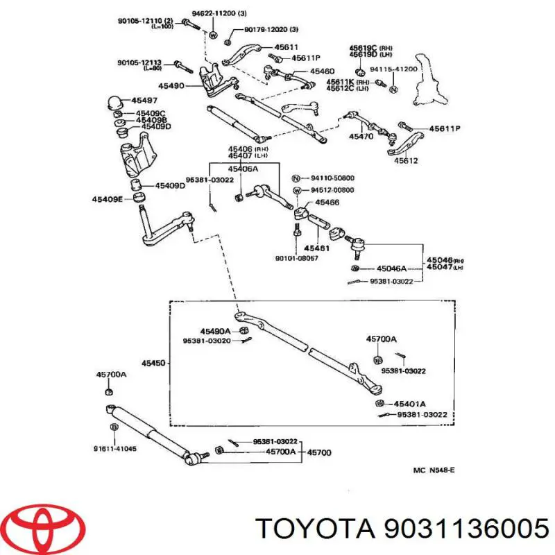 Втулка рульової рейки Toyota 9031136005 ціна, від 2.95 USD