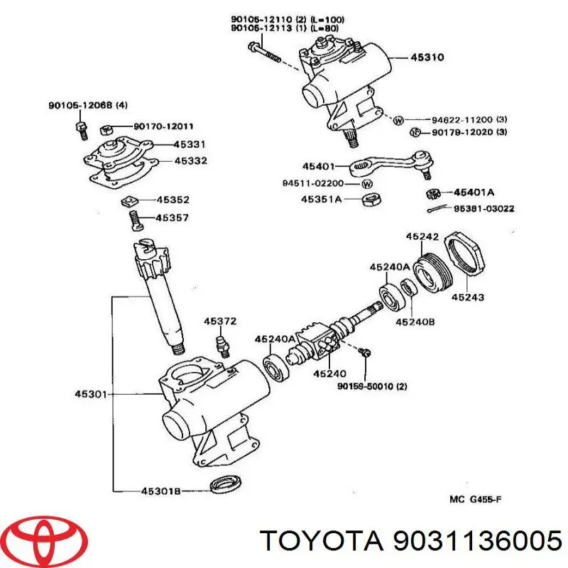 9031136005 Toyota сальник рульової рейки/механізму (див. типорозміри)