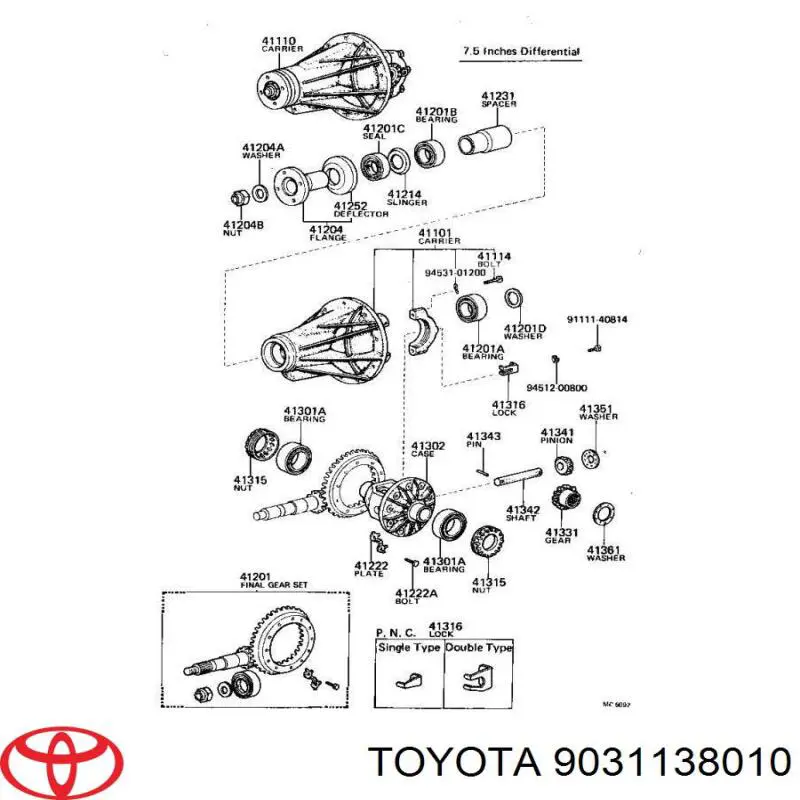 Сальник хвостовика редуктора заднього моста Toyota 9031138010 ціна, від 5.93 USD