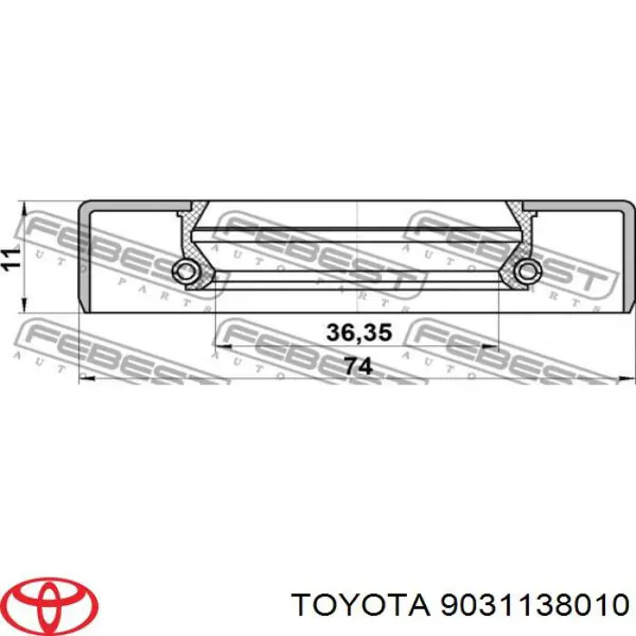9031138010 Toyota сальник хвостовика редуктора заднього моста