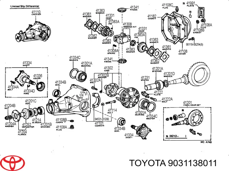 Сальник редуктора заднього моста Toyota 9031138011 ціна, від 7.04 USD