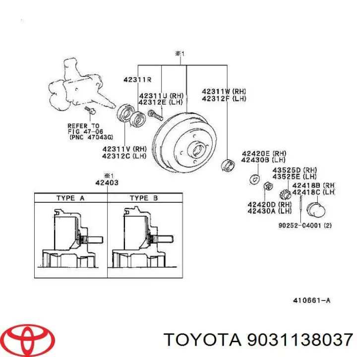Сальник задньої маточини на Toyota Starlet (P8)
