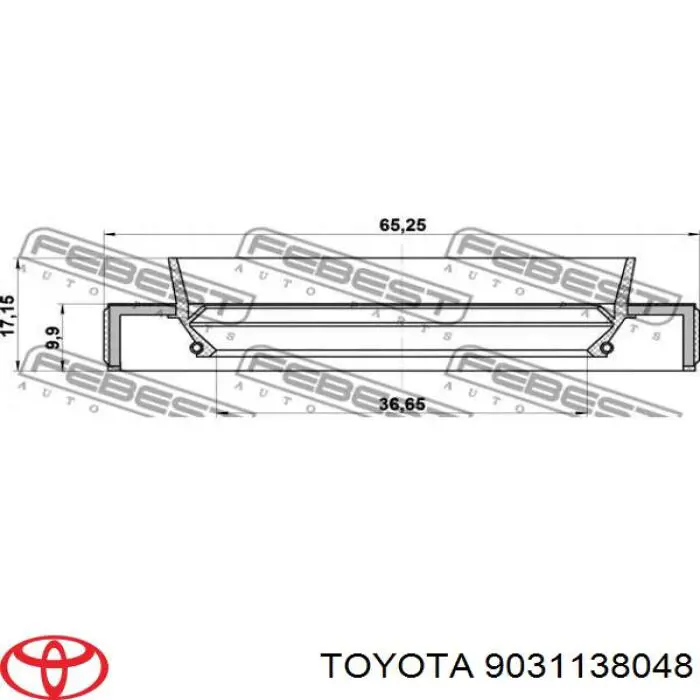 Сальник хвостовика редуктора заднього моста Toyota RAV4 1 Cabrio (SXA 10) (Тойота Рав4)