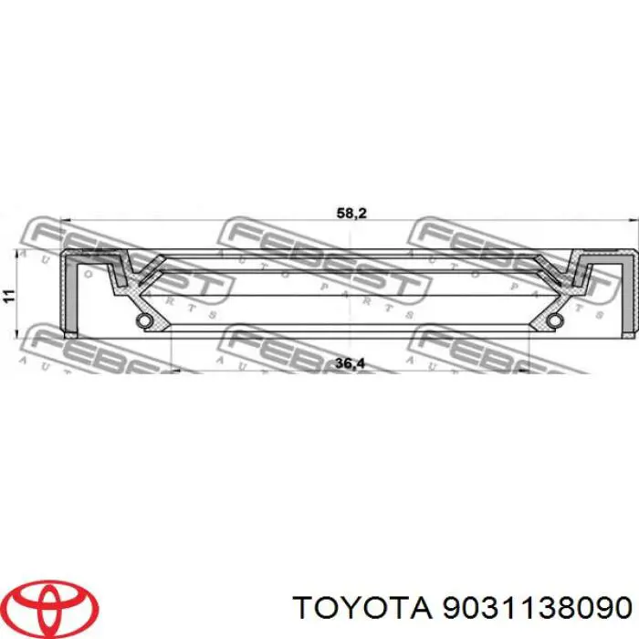 Сальник роздавальної коробки, задній вихідний Toyota 9031138090 ціна, від 5.70 USD