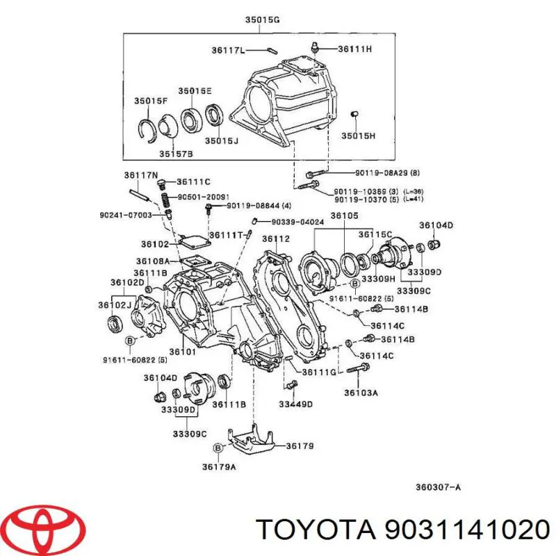 Сальник роздавальної коробки, задній вихідний 9031141020 Toyota