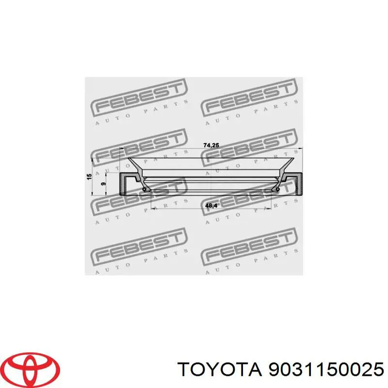Сальник піввісі переднього моста, правою Toyota 9031150025 ціна, від 1.41 USD