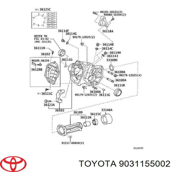 Сальник роздавальної коробки, первинного вала Toyota RAV4 3 (Тойота Рав4)