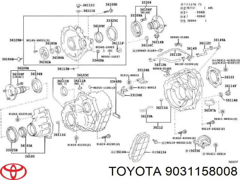 Сальник роздавальної коробки, задній вихідний Toyota 9031158008 ціна, від 359.00 UAH