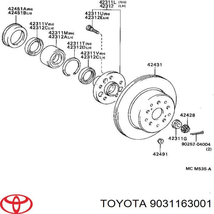 Сальник задньої маточини, внутрішній Toyota 9031163001 ціна, від 2.68 USD