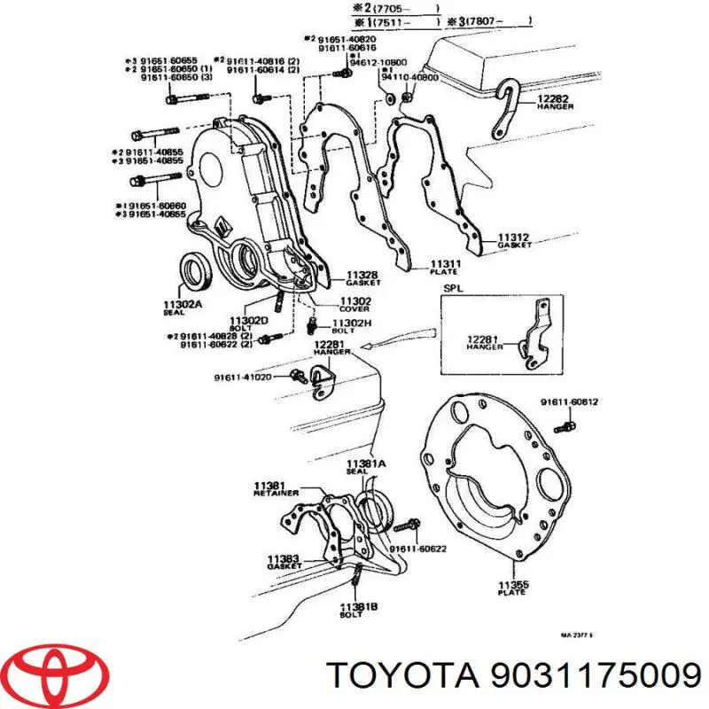Сальник колінвала двигуна, задній Toyota 9031175009 ціна, від 12.16 USD