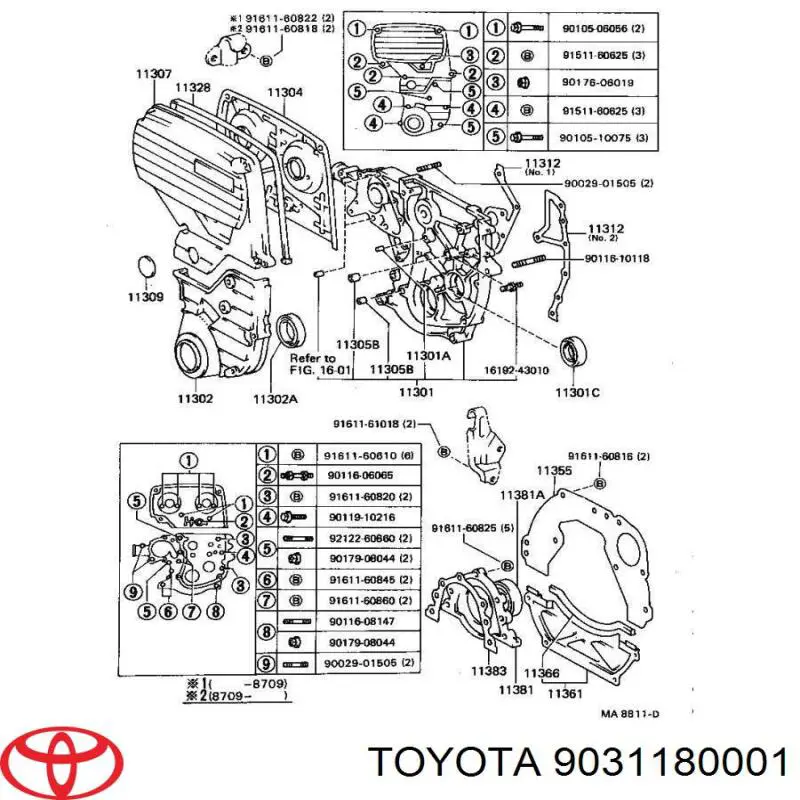 Купити 9031180001 Toyota Сальник колінвала задній