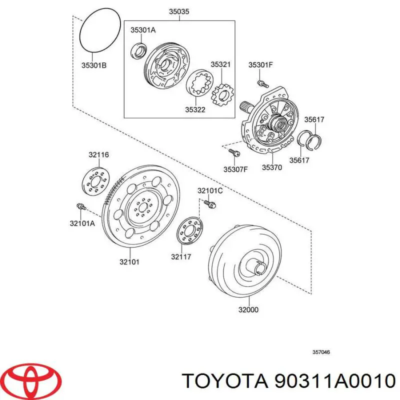 Сальник масляного насосу Toyota Verso (AUR2, ZGR2) (Тойота Версо)