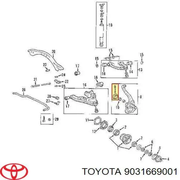 Сальник передньої маточини, зовнішній Toyota Land Cruiser 90 (J9) (Тойота Ленд крузер)