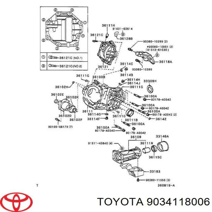Пробка заливна заднього (переднього) моста Toyota Avensis (T27) (Тойота Авенсіс)