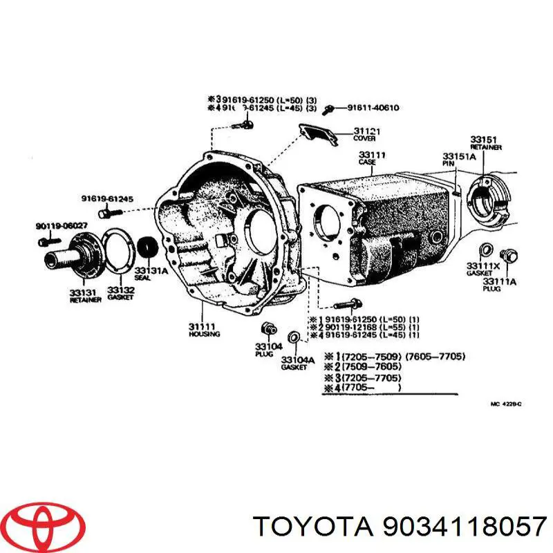 Пробка піддона двигуна 9034118057 Toyota