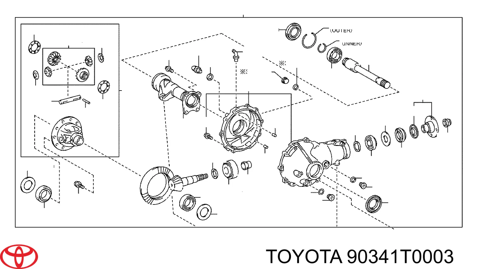 Пробка заливна заднього (переднього) моста 90341T0003 Toyota