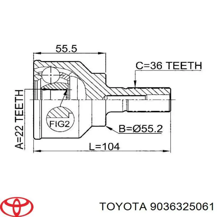 Купити 9036325067 Toyota Підшипник вторинного валу коробки