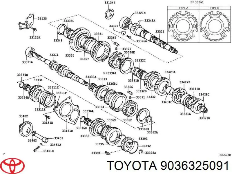 9036325091 Toyota Підшипник головного вала МКПП