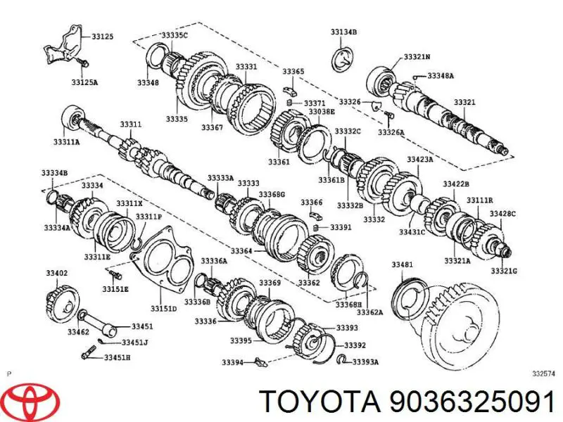 Підшипник первинного валу коробки Toyota Yaris (P13) (Тойота Яріс)