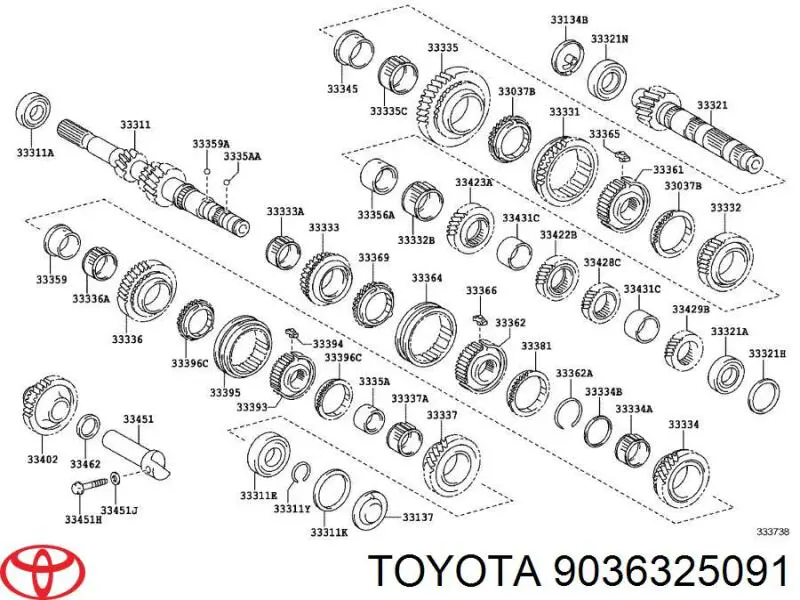 Підшипник первинного валу коробки Toyota 9036325091 ціна, від 18.18 USD