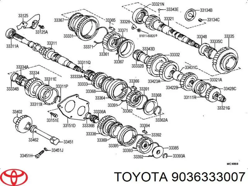 Купити 33TM01NXC3 NSK Підшипник вторинного валу коробки