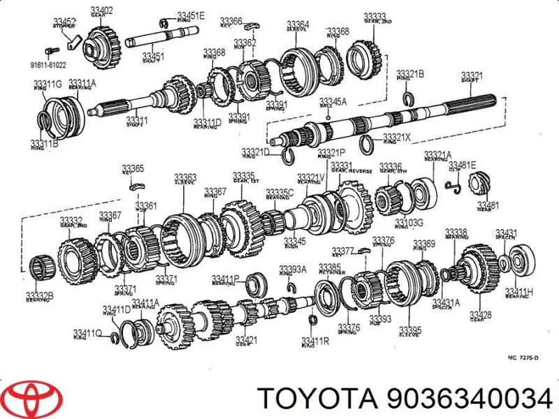 9036340034 Toyota Підшипник КПП
