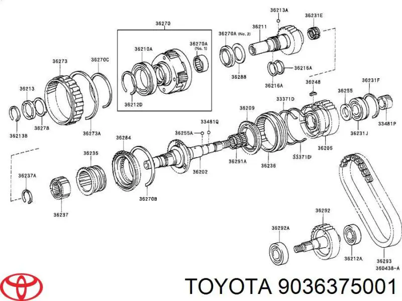 Підшипник раздатки, вихідного валу, задній Toyota Land Cruiser PRADO (J150) (Тойота Ленд крузер)