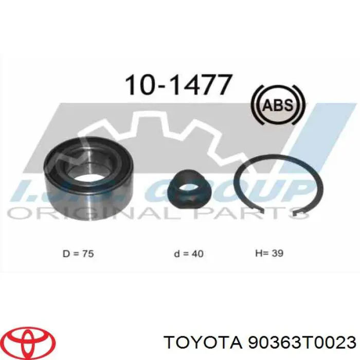 90363T0023 Toyota Підшипник маточини передньої