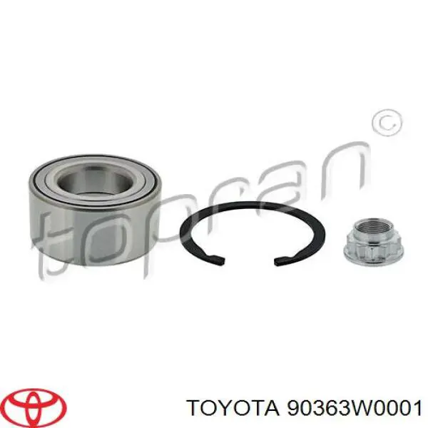 Комплект підшипник маточини передньої Toyota 90363W0001 ціна, від 24.88 USD