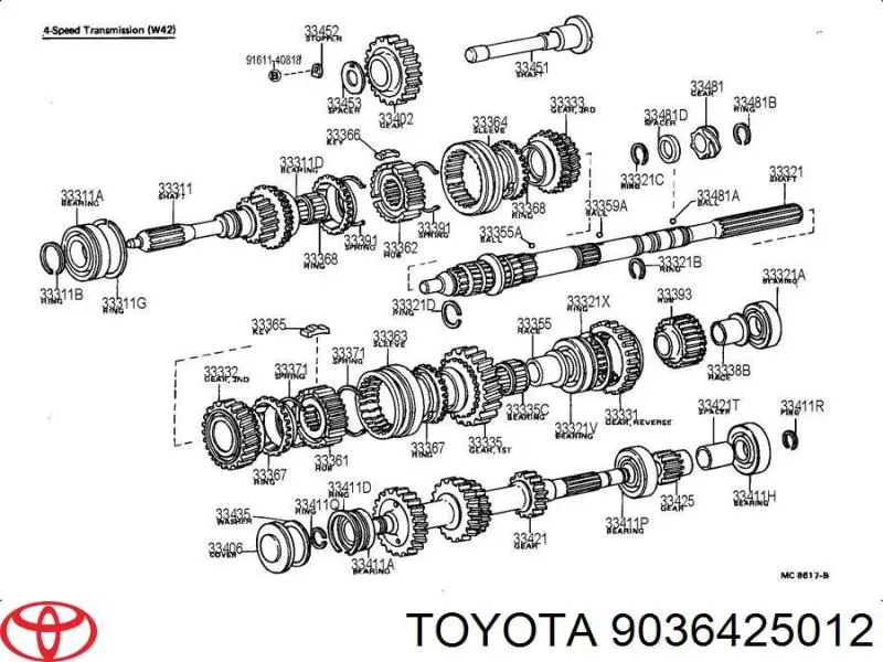 Підшипник первинного валу коробки Toyota Land Cruiser PRADO ASIA (J12) (Тойота Ленд крузер)