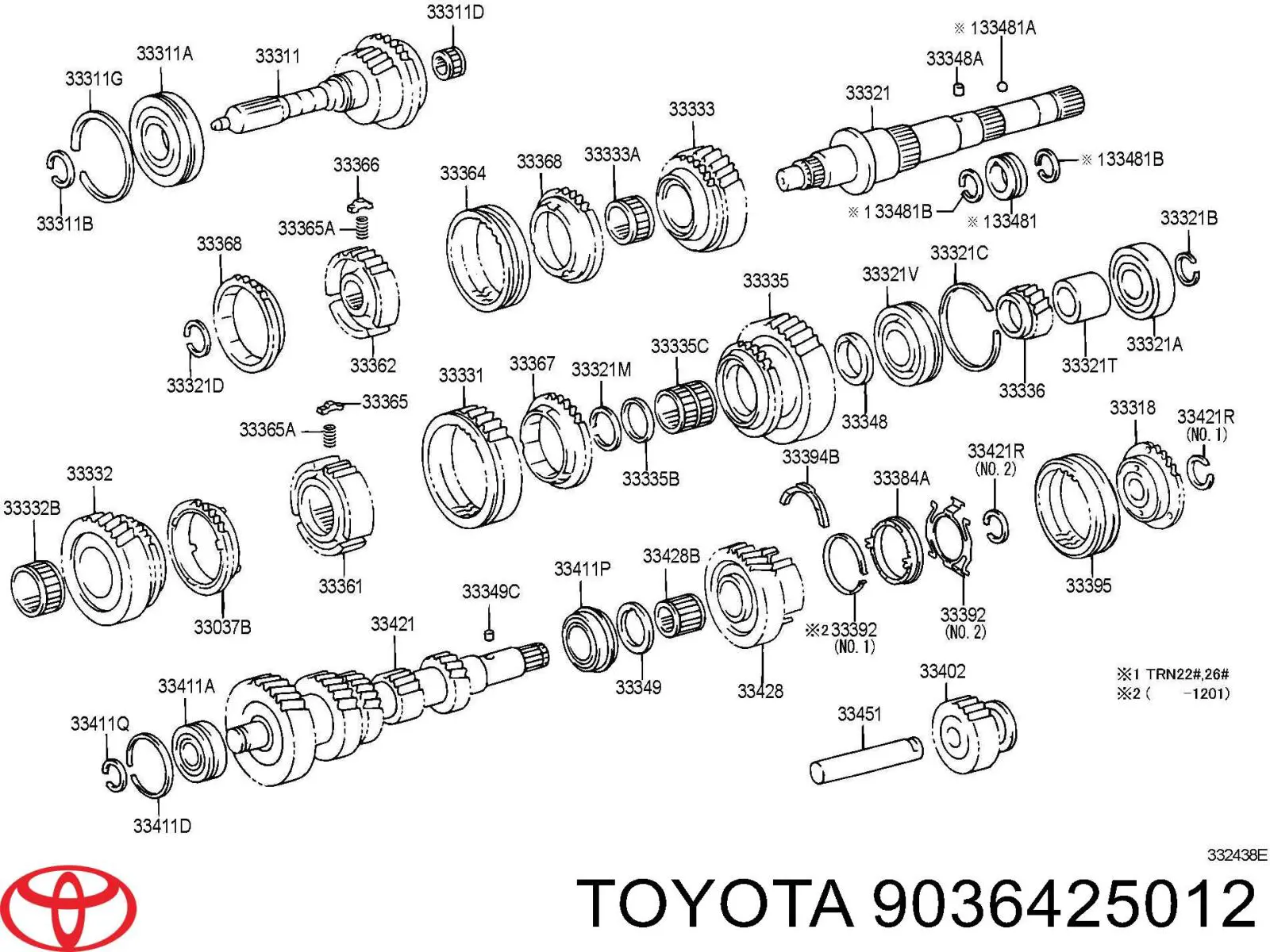 Купити 9036425012 Toyota Підшипник первинного валу коробки