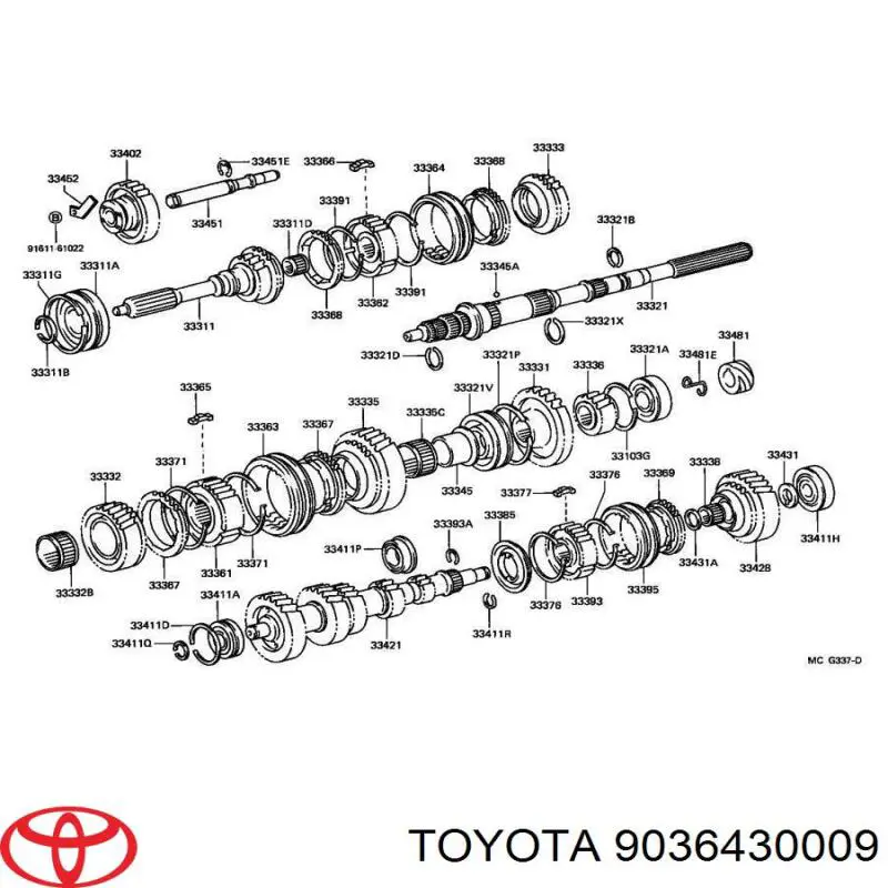 Підшипник шестірні 5-ї передачі КПП Toyota 9036430009 ціна, від 34.78 USD
