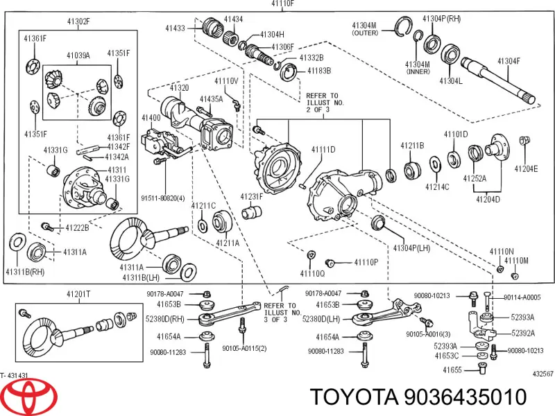 Підшипник диференціалу переднього моста Toyota 9036435010 ціна, від 4.94 USD