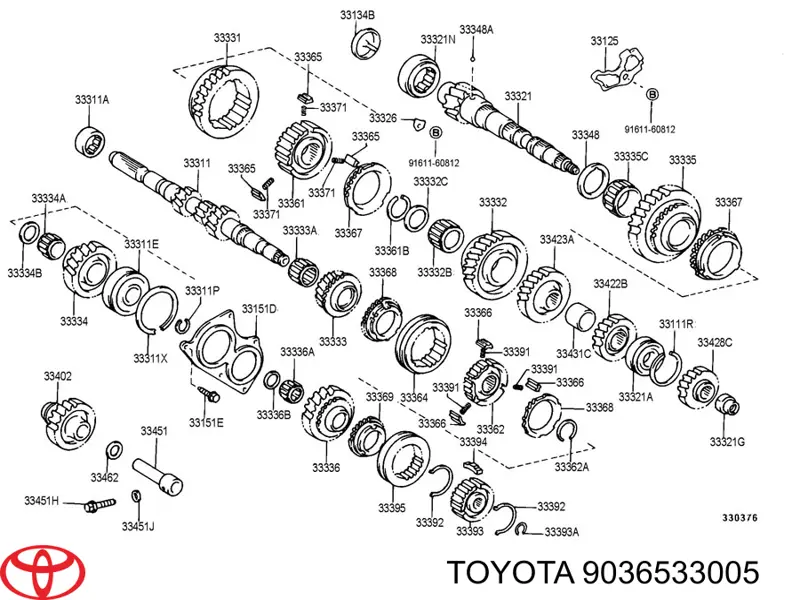 Підшипник вторинного валу коробки Toyota 9036533005 ціна, від 14.84 USD
