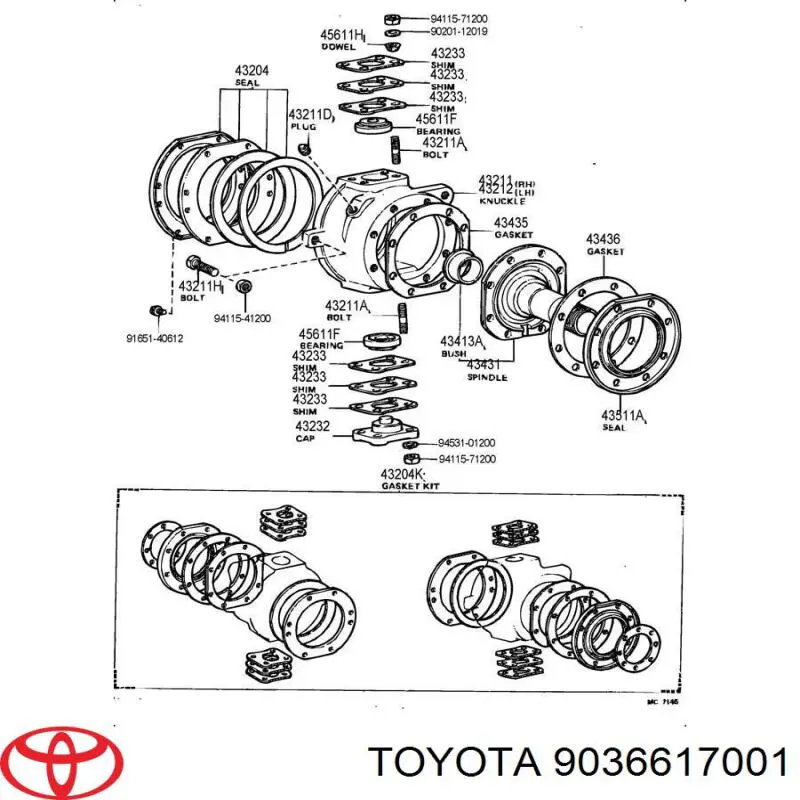 Підшипник шкворня Toyota 9036617007 ціна, від 3.95 USD