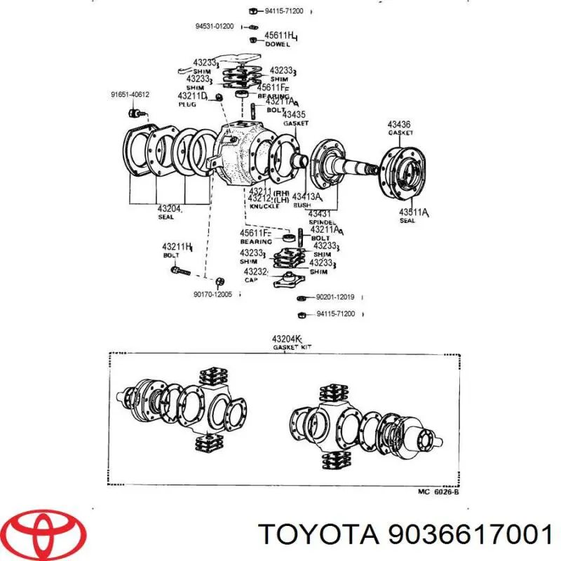Підшипник шворня на Toyota 4Runner (N130)