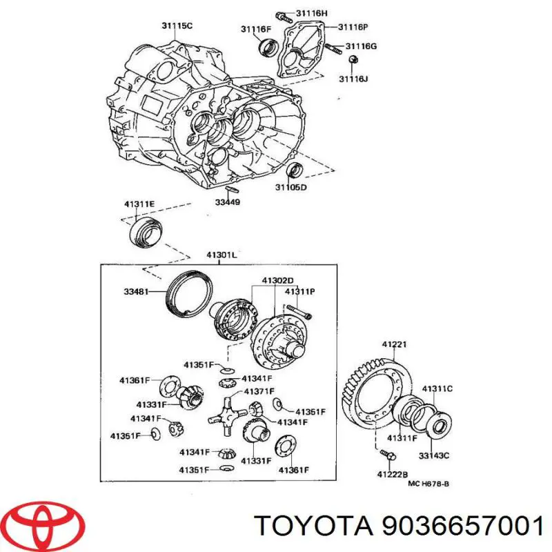 Підшипник диференціалу переднього моста Toyota 9036657001 ціна, від 19.33 USD