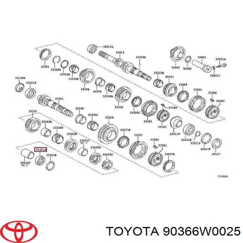 Купити 9036630096 Toyota Підшипник вторинного валу коробки