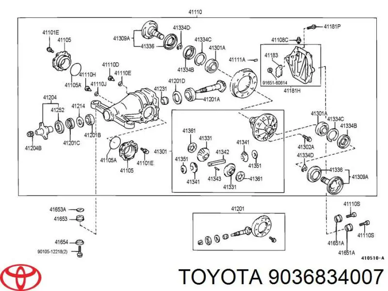 Підшипник хвостовика заднього моста, внутрішній Toyota 9036634019 ціна, від 13.62 USD