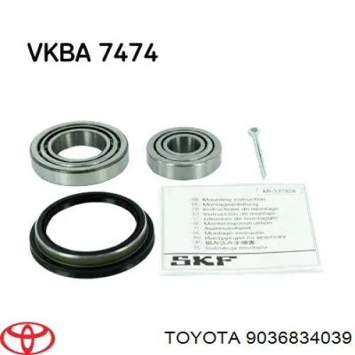 Купити 9036834039 Toyota Підшипник маточини передньої, внутрішній