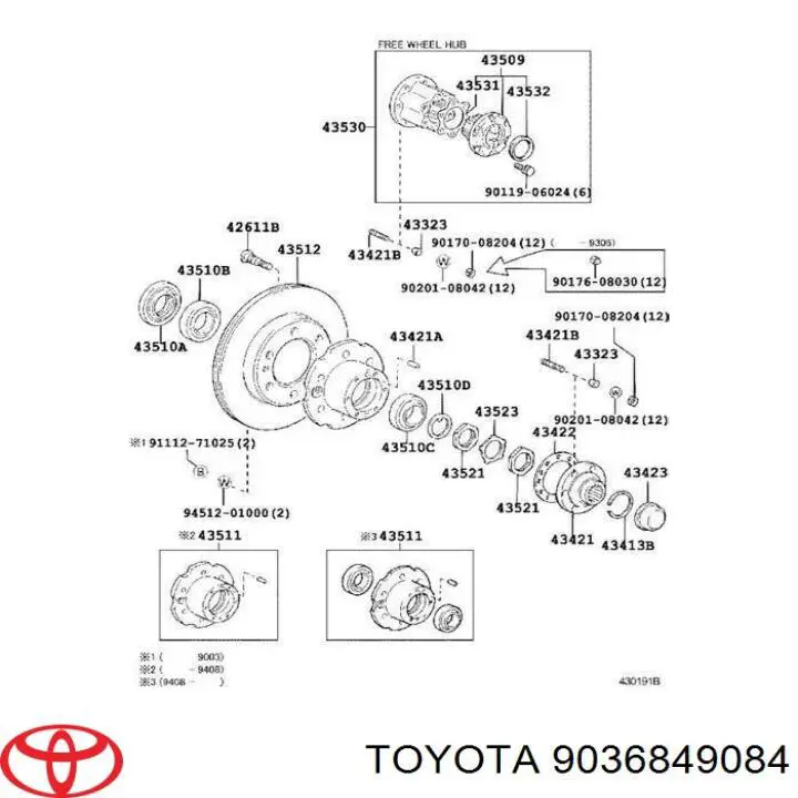 Підшипник маточини задньої, внутрішній Toyota 9036849084 ціна, від 27.93 USD