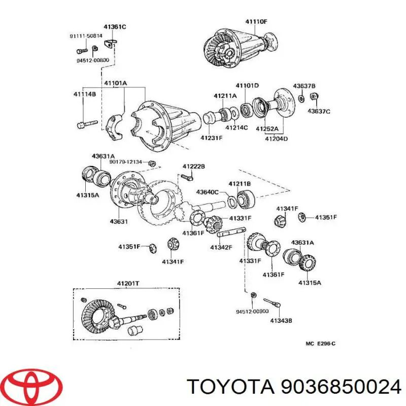 9036850024 Toyota підшипник маточини передньої, внутрішній