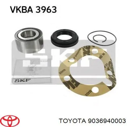 Підшипник задньої ступиці 9036940003 Toyota