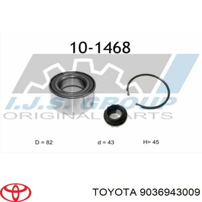 Купити 9036943009 Toyota Підшипник ступиці передньої