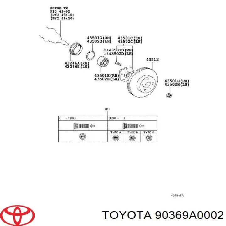 Купити 90369A0002 Toyota Підшипник ступиці передньої