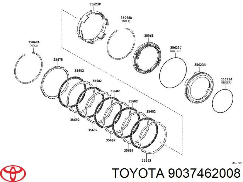 9037462008 Toyota Підшипник опори амортизатора