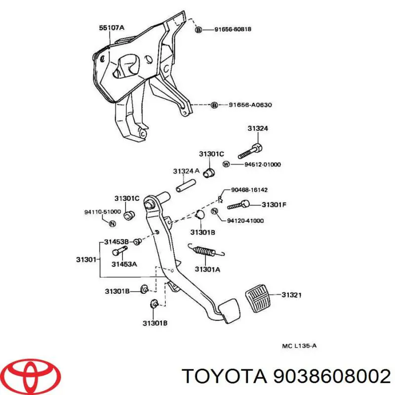  Toyota 9038608002