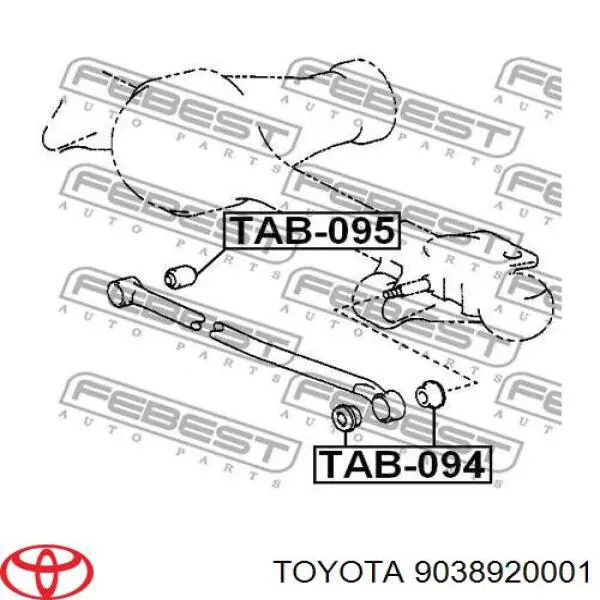 Сайлентблок тяги передньої поперечної Toyota 9038920001 ціна, від 25.70 USD