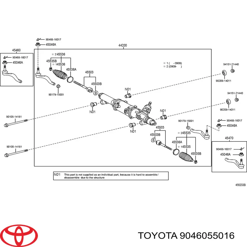 9046055016 Toyota хомут пильовика кермової рейки